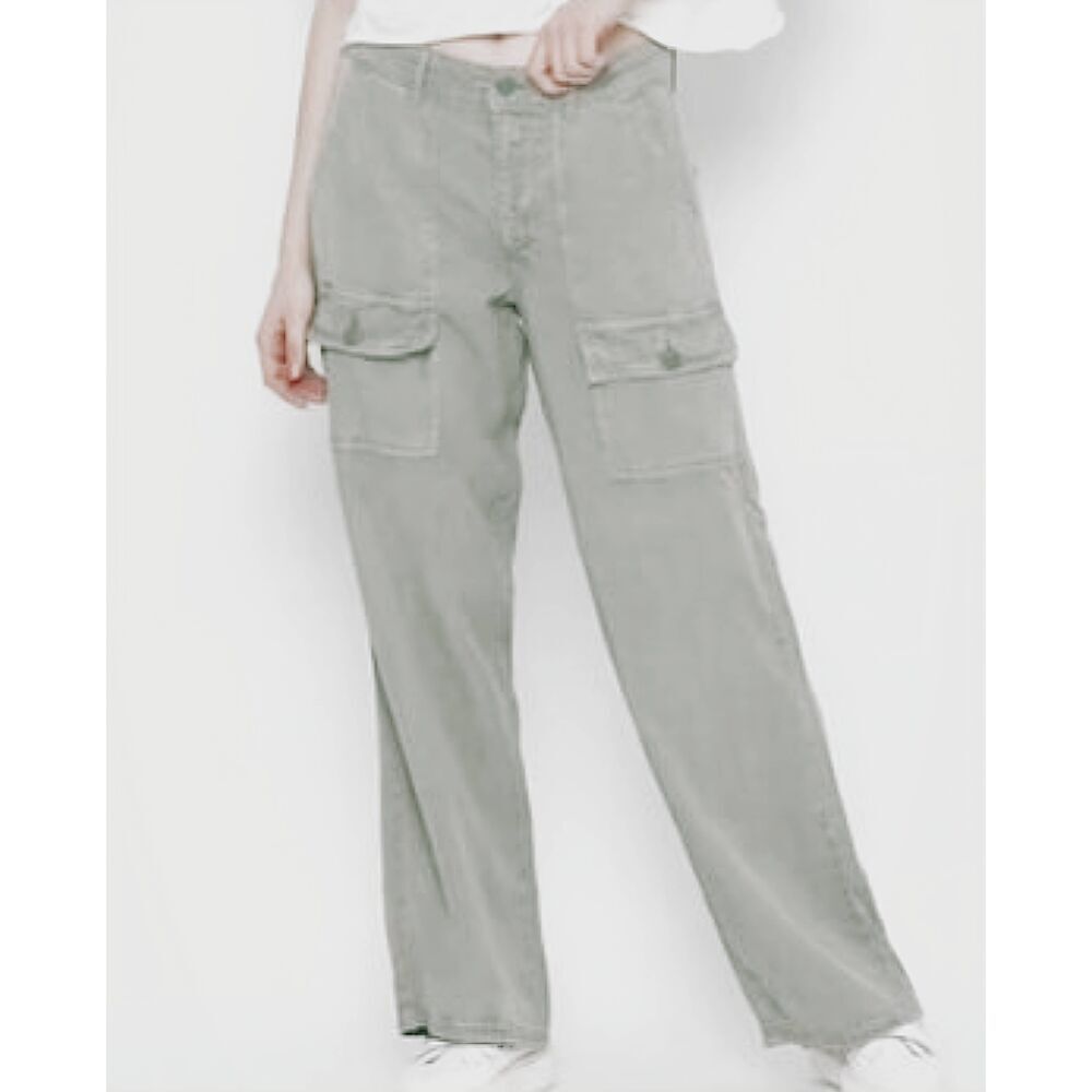 American Eagle Pants Women's 2 Sage Green Lyocell Skater Wide Leg Baggy Soft